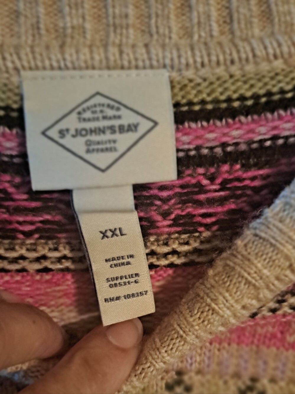 St. John’s Bay XXL Fair Isle Geometric Knit Sweater NWT - Picture 5 of 7
